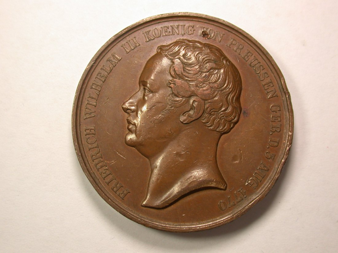  13208  Preussen Friedrich Wilhelm Sterbemedaille 1840 Kupfer 42,4 Gramm in vz   