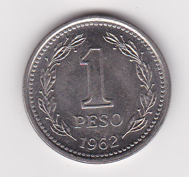  Argentinien, 1 Peso 1962, vorzüglich   