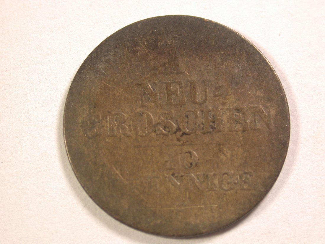  13410 Sachsen 1 Neugroschen = 10 Pfennige von 1852 in s-ss  Orginalbilder   