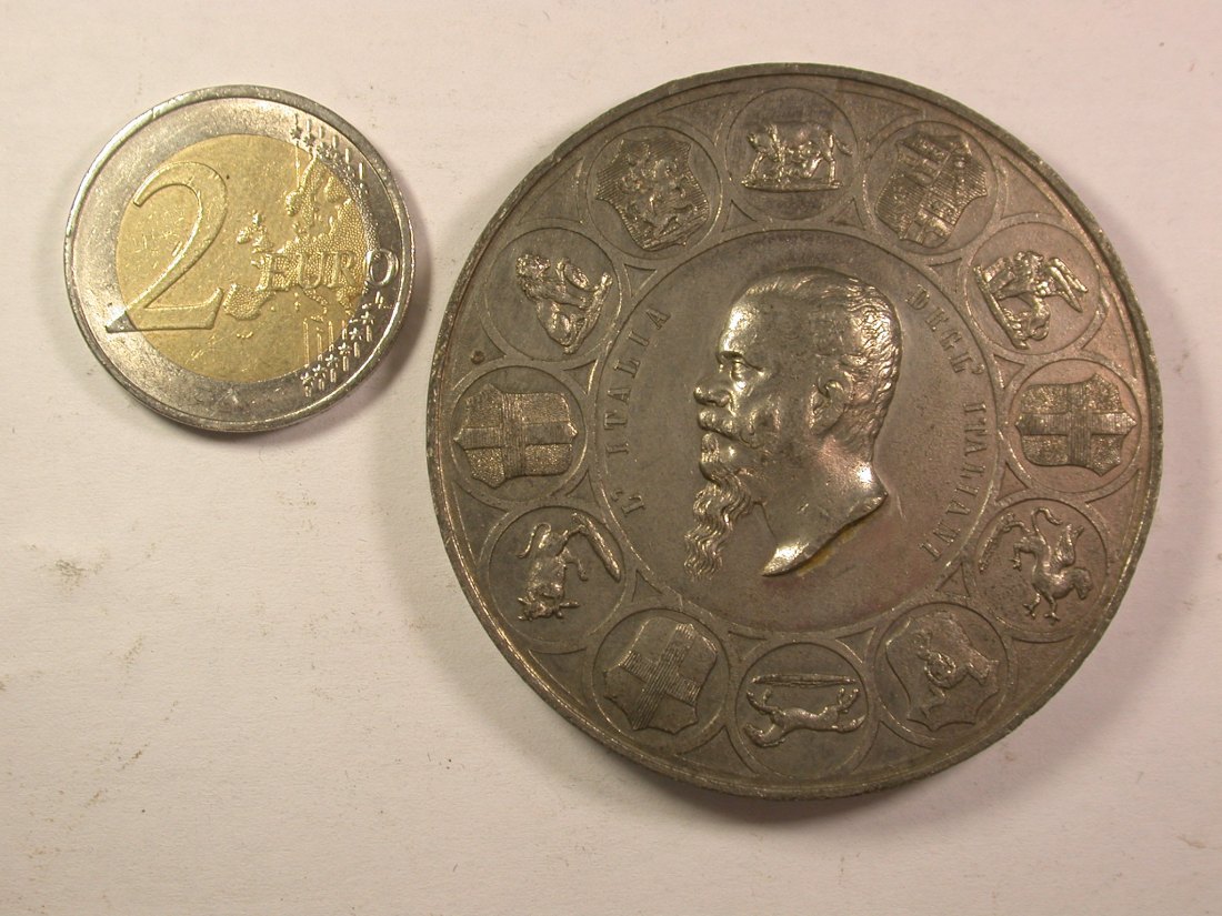  13411 Italien 1861 gr.Medaille auf die Gründung 54,61 Gr. 54 mm !! Orginalbilder   