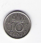 Niederlande  10 Cent N 1971 siehe Bild