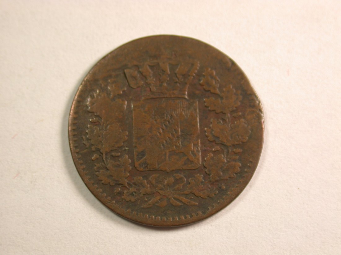 14001  Bayern 1Pfennig 1864  gering-schön Orginalbilder   