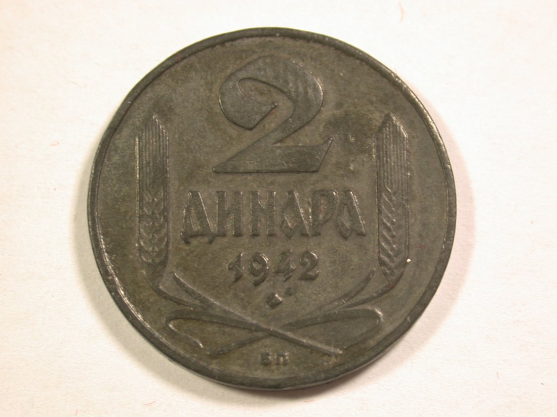  14102 Serbien  2 Dinar 1942 in f.st/unc  Orginalbilder   