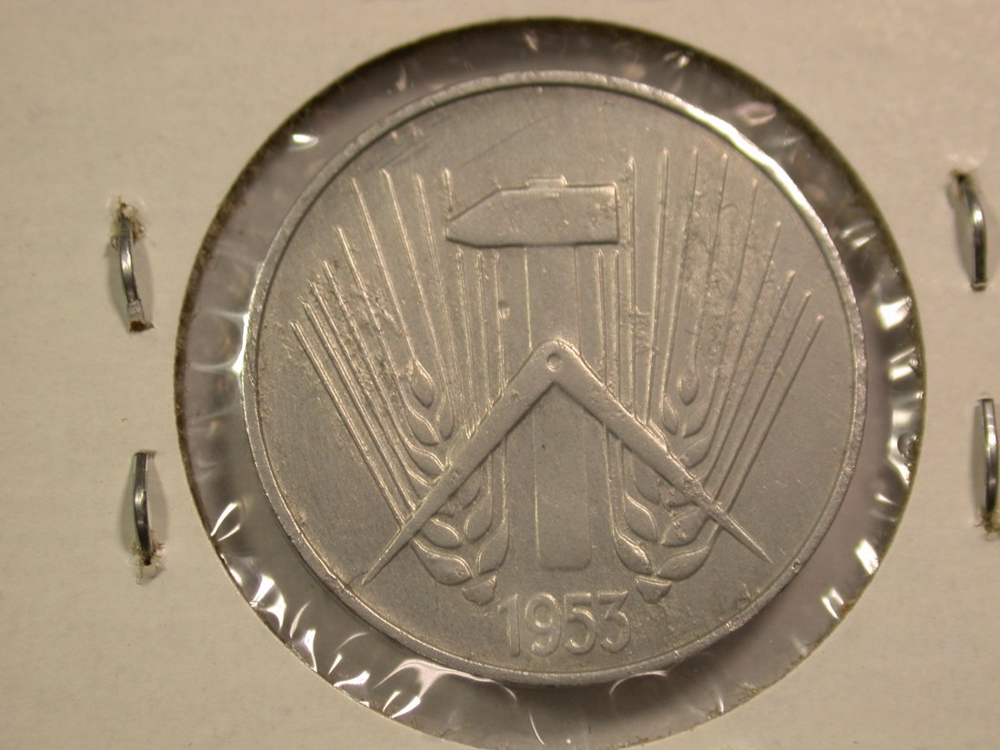  14103 DDR 10 Pfennig  1953 E in ss+ Orginalbilder   