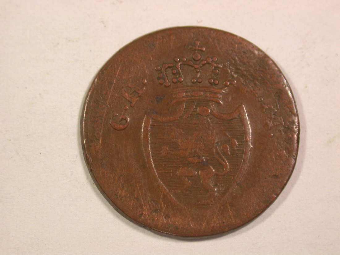 14005 Hessen 1 Pfennig 1819 in s/ss Orginalbilder   