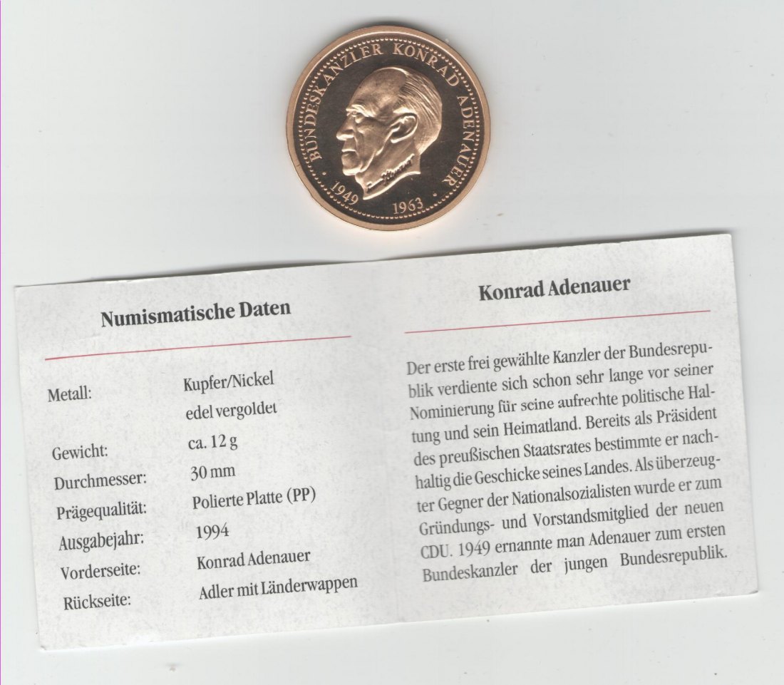  Medaille  auf K.Adenauer(k291)   