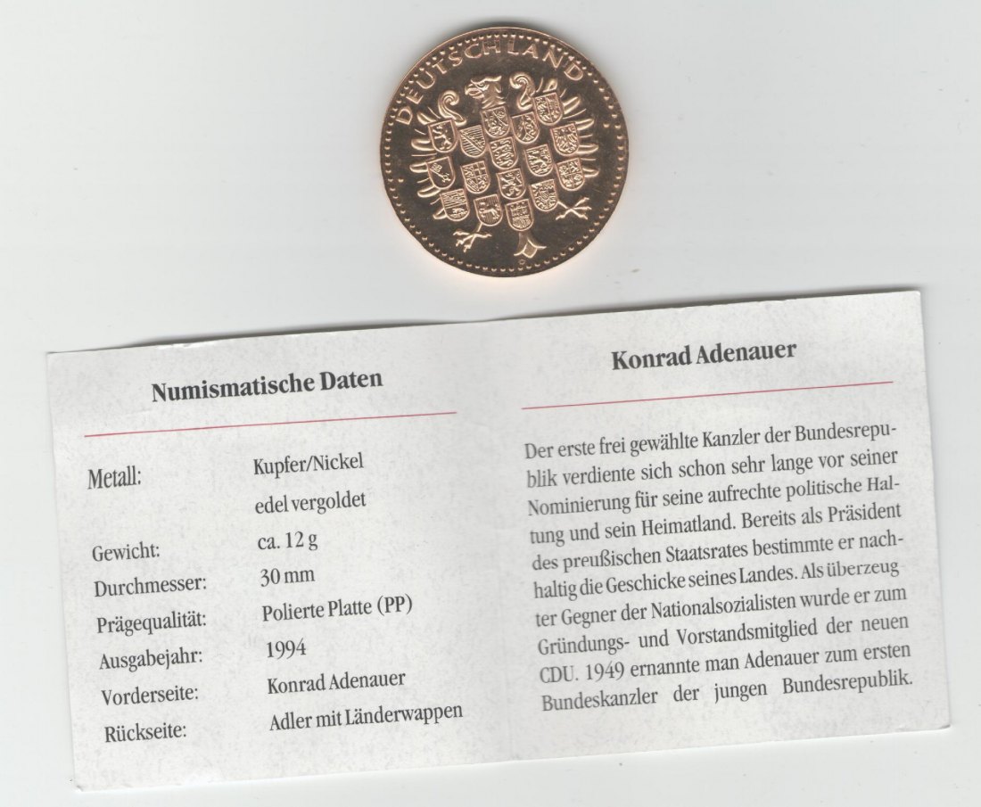  Medaille  auf K.Adenauer(k291)   