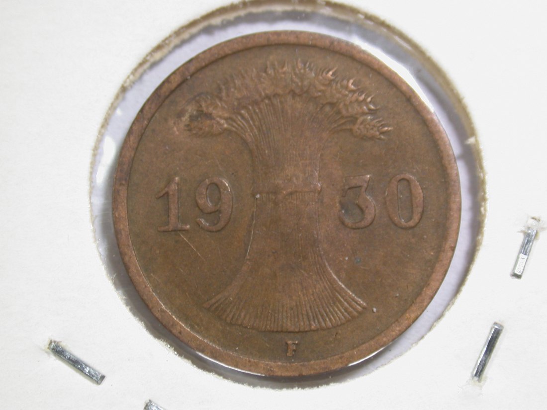  14302 Weimar 1 Reichspfennig 1930 F in ss+ Orginalbilder   