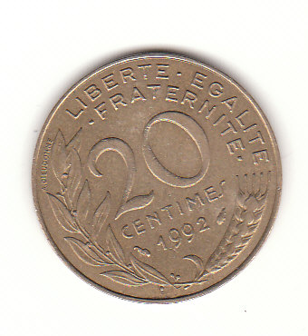  20 Centimes Frankreich 1992 (H092)   