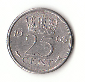  25 Cent Niederlande 1963 (H160)   