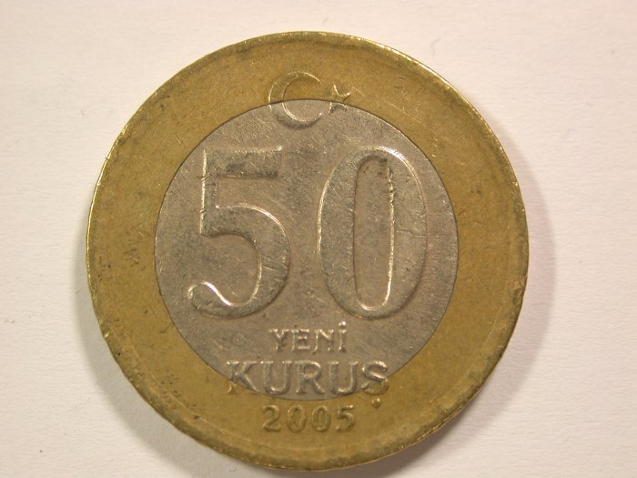  14008 Türkei  50 Kurus 2005 in sehr schön+  Orginalbilder   