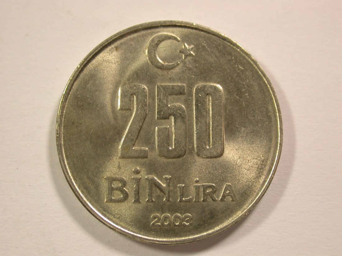  14008 Türkei  250 Bin Lira (250000) 2003 in vz-st/f.st  Orginalbilder   