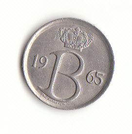  25 Centimes 1965 Belgique (H192)   