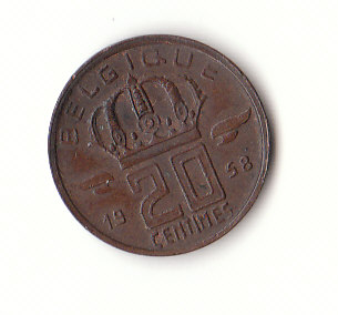  20 Centimes Belgien ( Belgique ) 1958  (F360)   