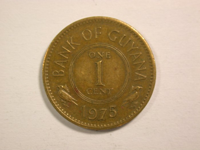  14307 Guyana 1 Cent 1975 in vz-st Orginalbilder   