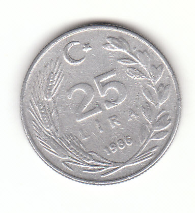  25 Kurus Türkei 1986 (H390)   