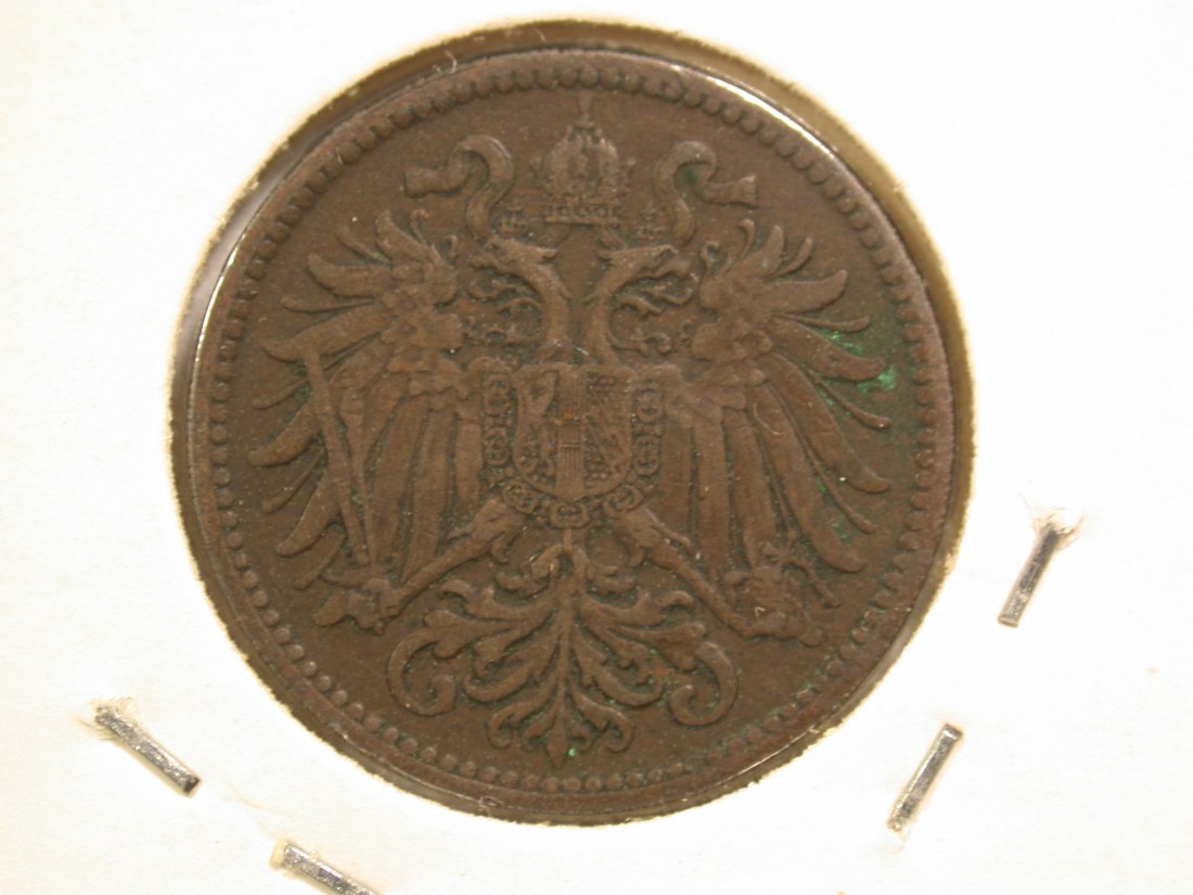  14309 Österreich 2 Heller 1899 in ss+  Orginalbilder   