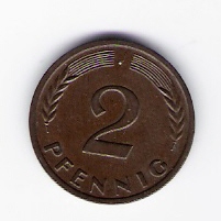 Deutschland Mzz.J 2 Pfennig 1959 siehe Bild