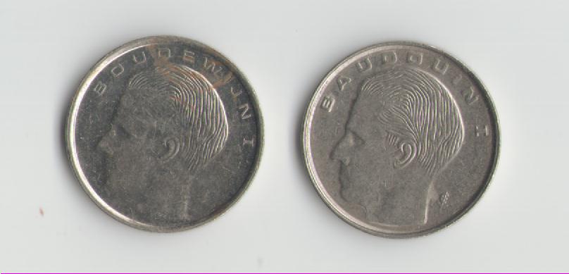  Lot Belgien 1 Franc Münzen (g1323)   