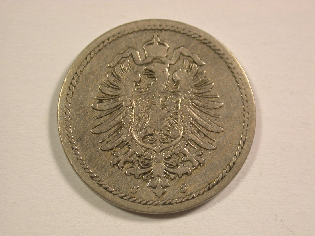  14013 KR  5 Pfennig 1889 J in s-ss  Orginalbilder   