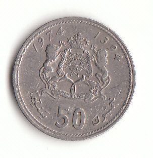  50 Centimes Marokko 1974 (B223)   