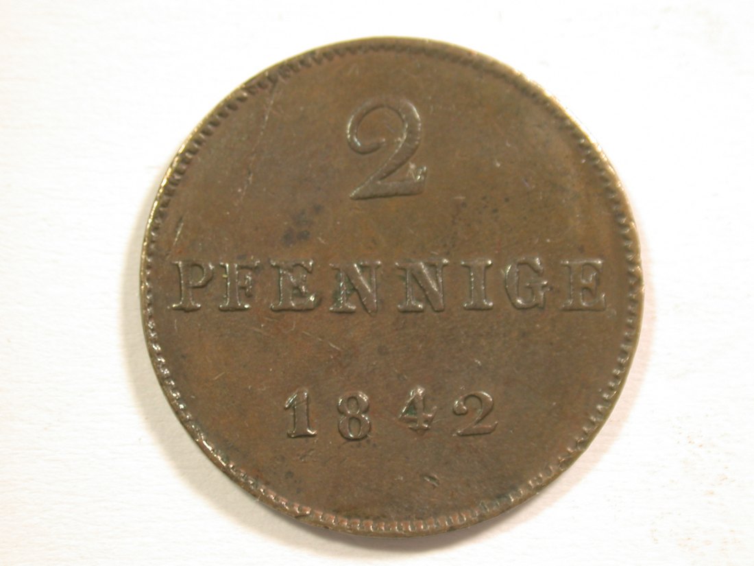  15101 Sachsen Meiningen  2 Pfennig 1842 mit Schleife RR Orginalbilder   