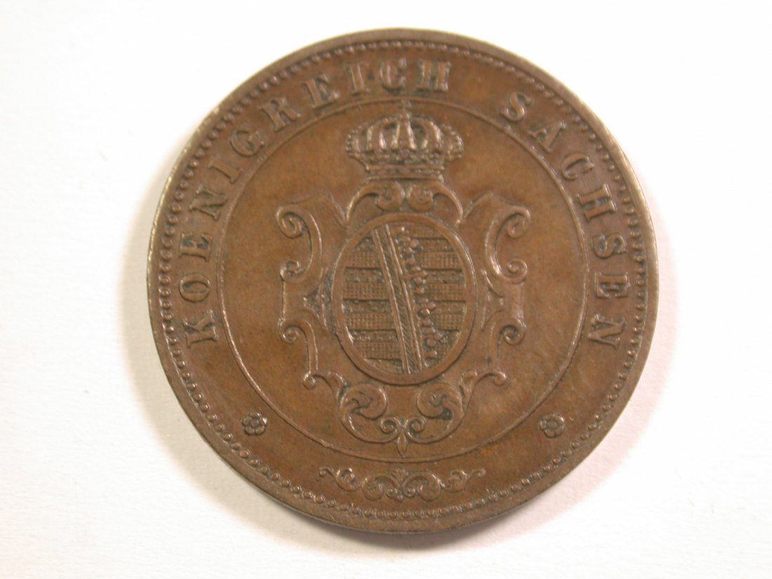  15102 Sachsen 5 Pfennig 1869 B in fast ST Orginalbilder   