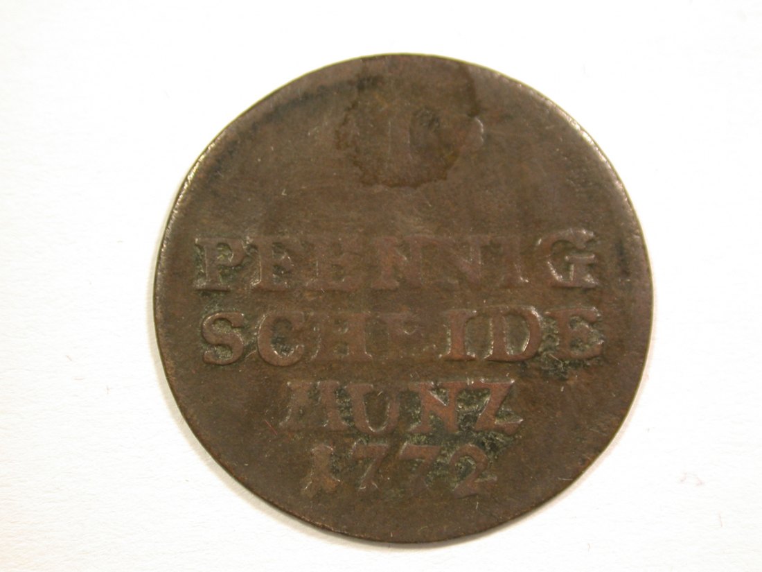  15105 Sachsen-Coburg-Saalfeld 1 Pfennig 1772 in f.ss  Orginalbilder   