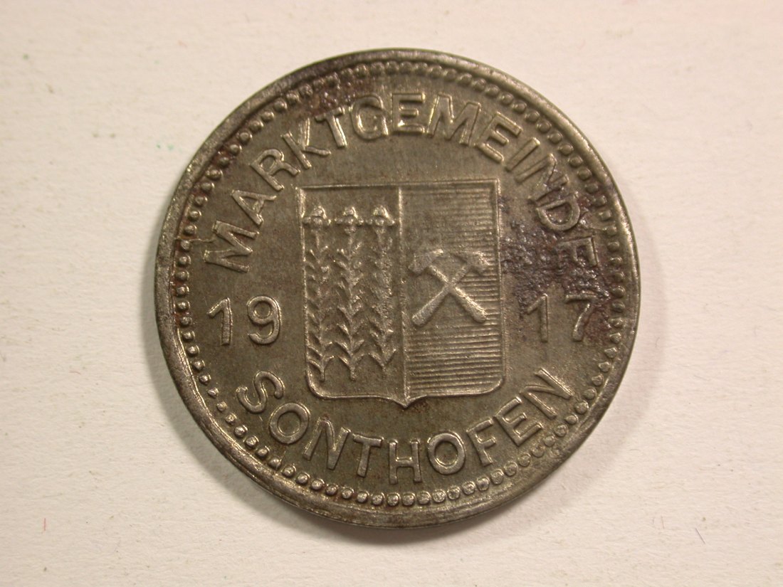  15108 Sonthofen 10 Pfennig 1917 in vz,Korrosionssp.   Orginalbilder   