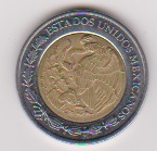  Mexiko 1 Peso C/Al-N-Bro Staatswappen,Rs.Wertangabe Schön Nr.177   