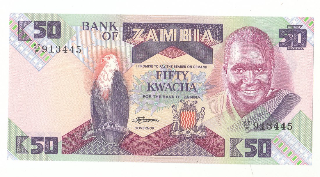  50 Kwacha Sambia 1988 bankfrisch   