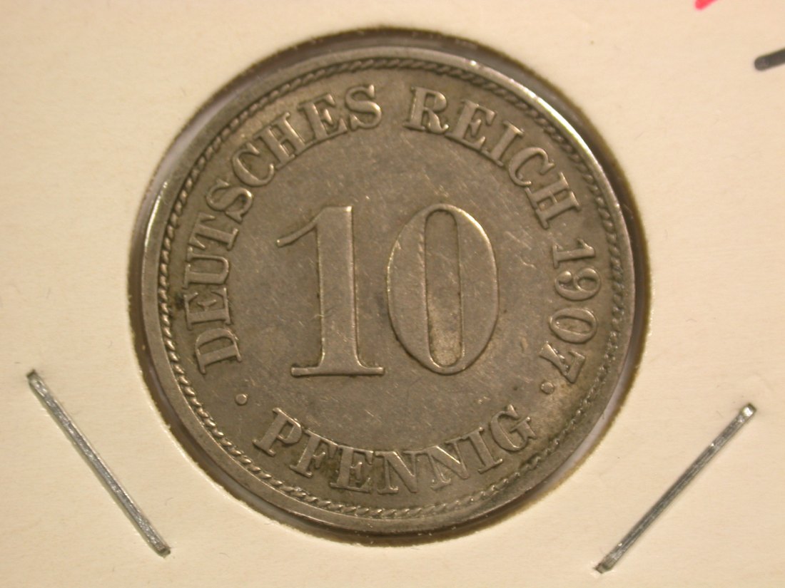  15109 KR  10 Pfennig 1907 J in ss-vz  Orginalbilder   