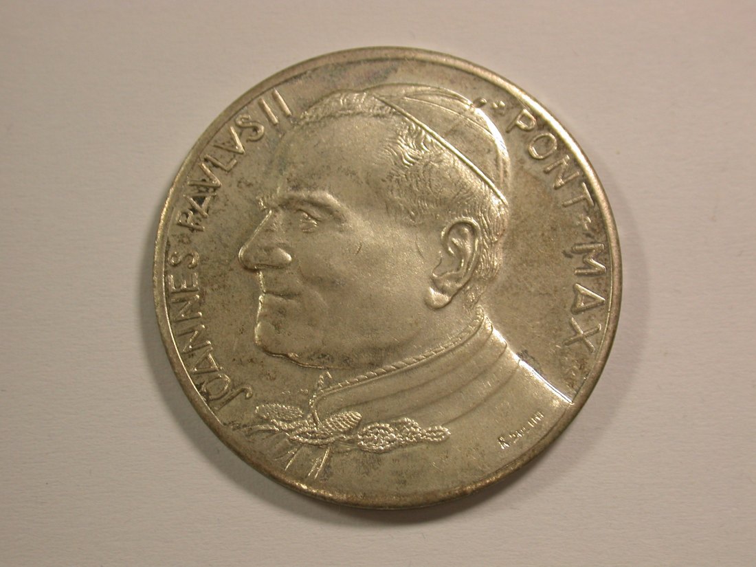  15109 Vatikan/Papst Johannes-Paul Med. Bronze versilbert   Orginalbilder   