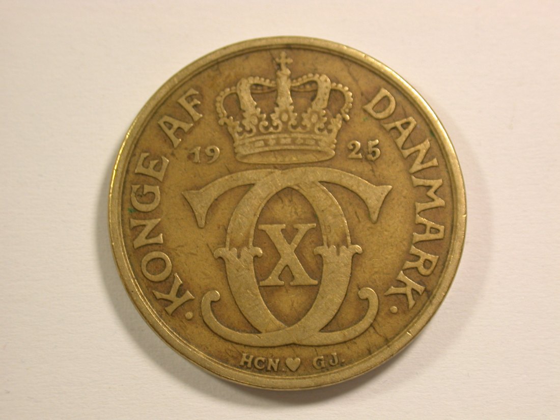  15109 Dänemark  2 Kronen 1925 in ss   Orginalbilder   