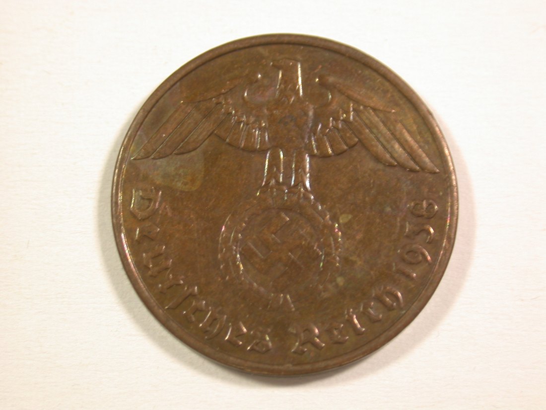  15110 3.Reich  2 Pfennig 1938 E in ss, geputzt  Orginalbilder   