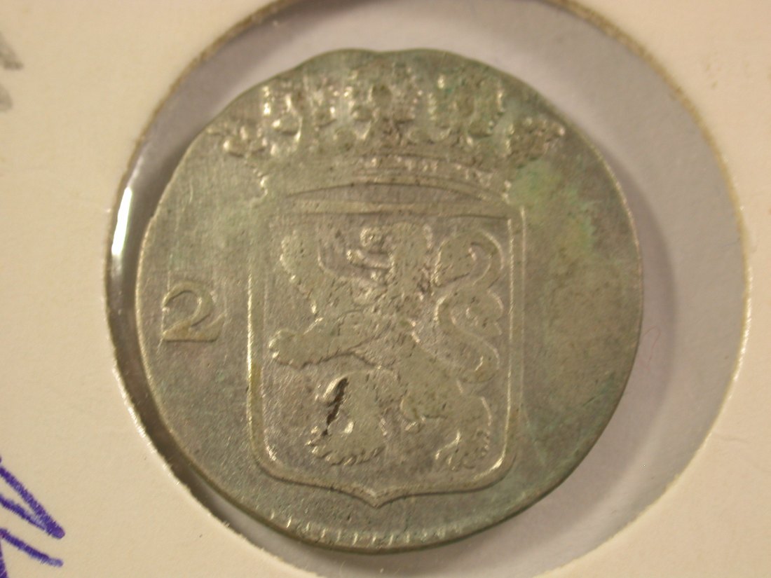  15111 Niederlande 2 Stuiver 1790 Silber in ss/ss+ Orginalbilder   
