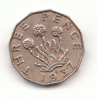  3 Pence Großbritannien 1937 (F315)   