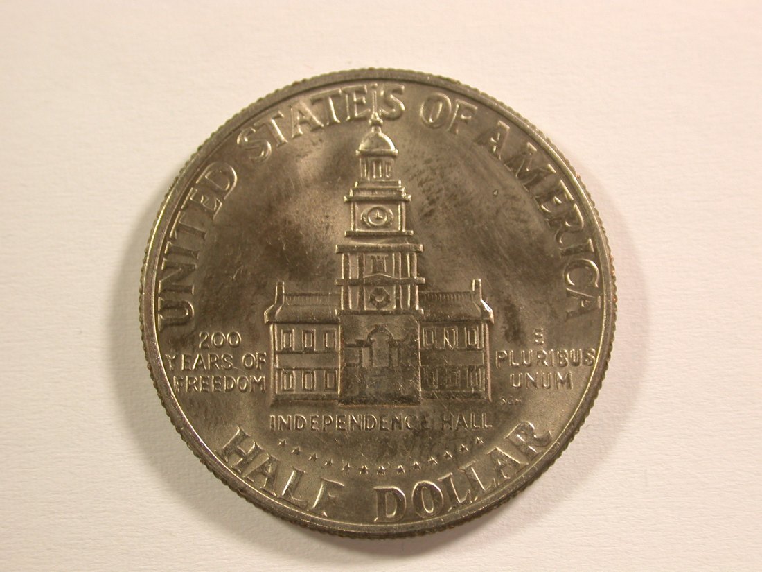  15112 USA 1/2 Dollar 1976 in ST-fein/UNC Orginalbilder   