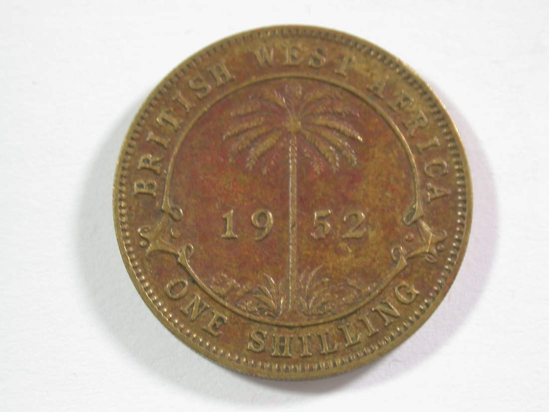  15011 Britisch West Afrika 1 Shilling 1952 in ss-vz  Orginalbilder   
