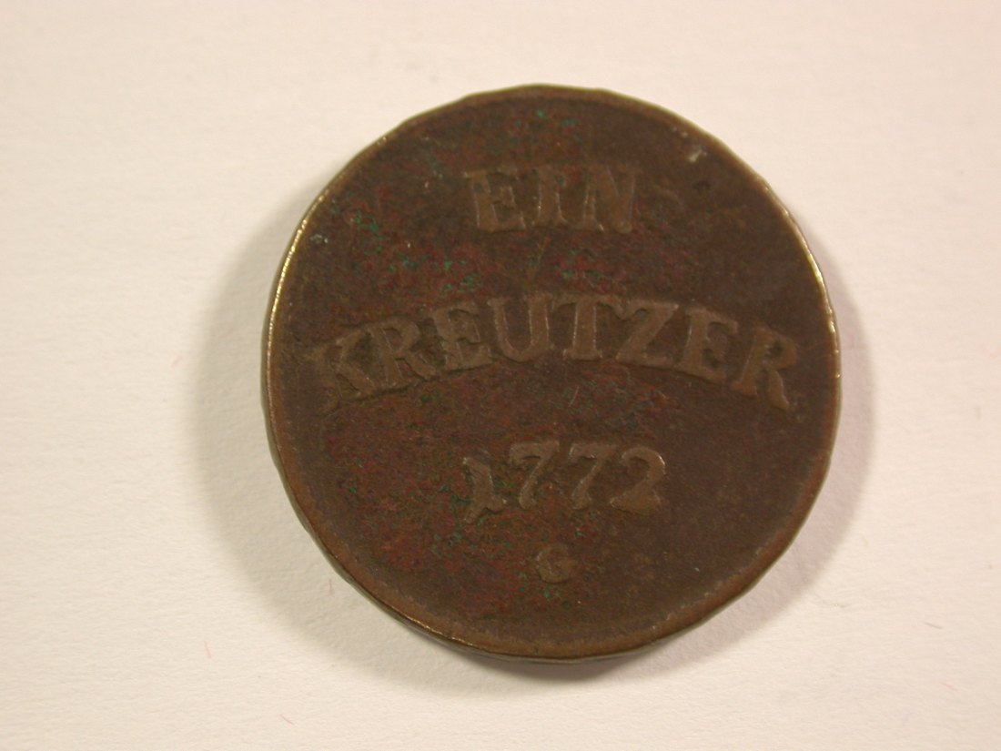  15012 Fürstenberg 1 Kreuzer 1772 in ss,Rdf.  Orginalbilder   