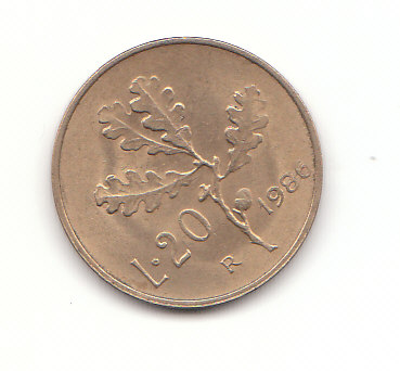  20 Lire Italien 1986  (B734)   