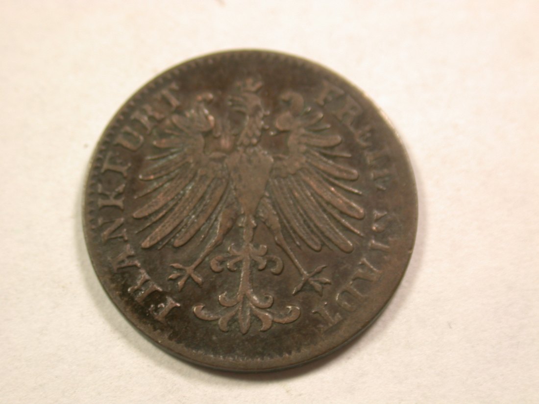  A102 Frankfurt 1 Heller 1854 in ss Orginalbilder   