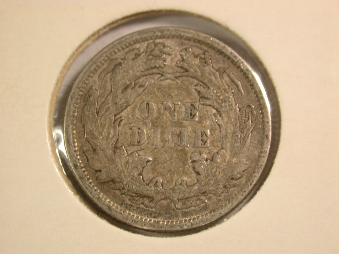  A103 USA  Dime 10 Cent 1875 in ss-vz/ss (VF-XF/VF) Orginalbilder   