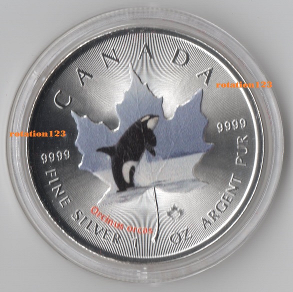  Canada 5 $ 2014 <i>Wildlife-Serie I. - Orca</i> Silber-Farbe-Color **Max. 5.000 Ex.**   