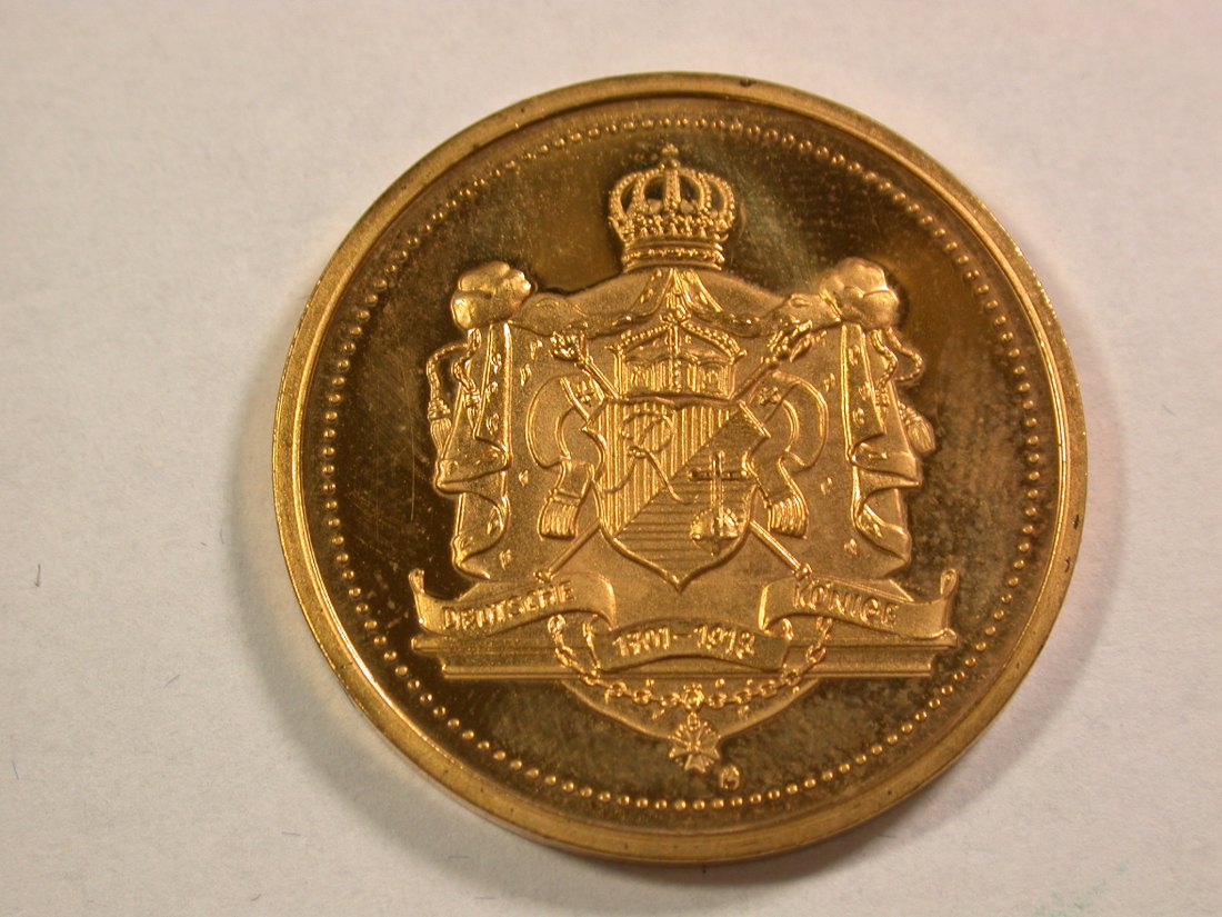  A107 Medaille Wilhelm II Preussen vergoldet   Orginalbilder   