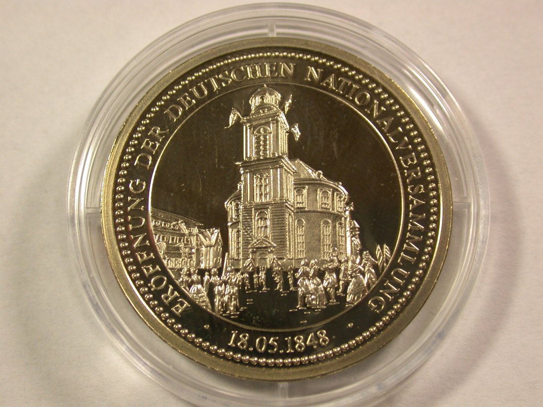  A009 Medaille auf die Nationalversammlung 18.05.1848 in PP 30mm/12gr    Orginalbilder   