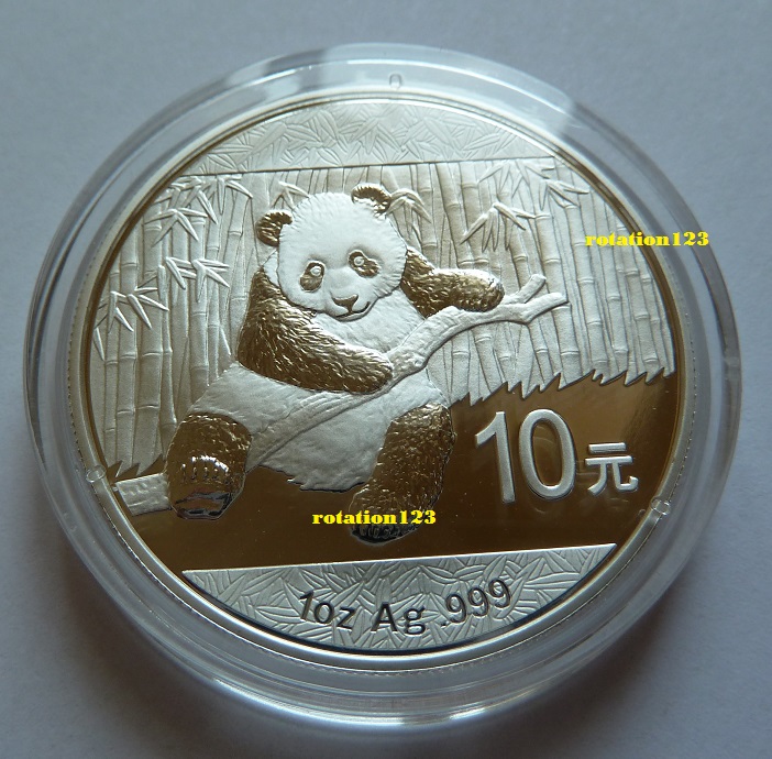  China 10 Yuan Panda 1 Unze .999 Silber 2014   