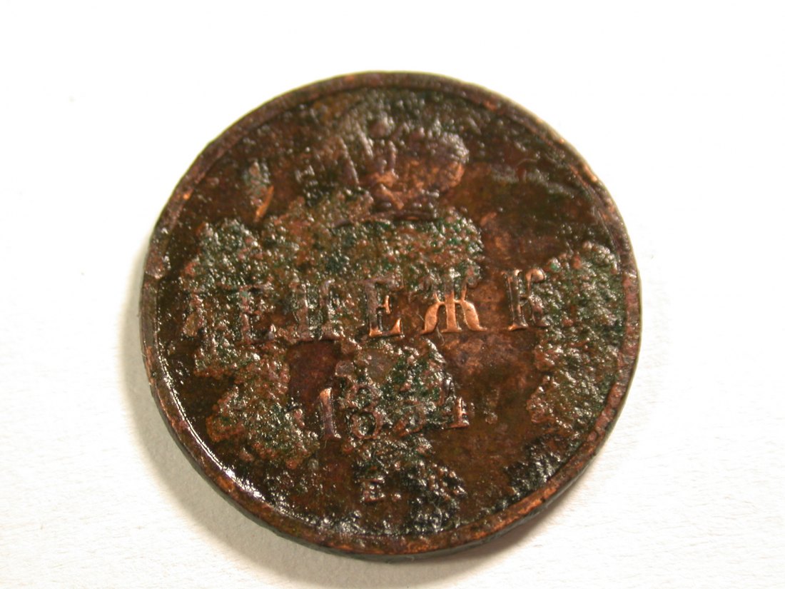  A109 Russland kleine Kupfermünze von 1854  Orginalbilder   