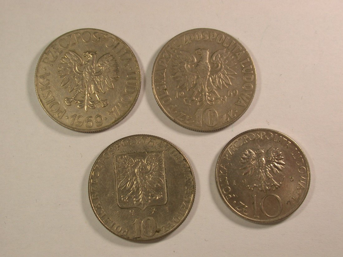  Lots -26-  Polen  4 Münzen mit Gedenkmünzen    Orginalbilder   