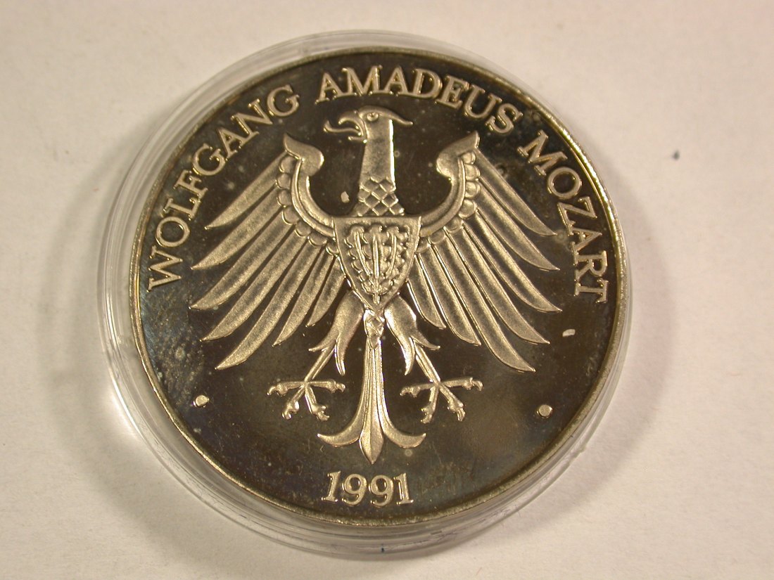  A111 Medaille  Mozart 1991 in PP  40 mm   Orginalbilder   